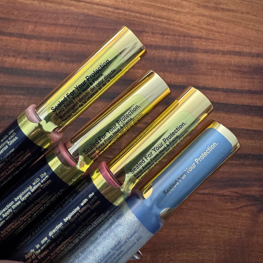 LipSense Liquid Lip Color Nude Mauve Ice Razzberry Diamond Kiss Gloss Set 0.25oz - Picture 4 of 8